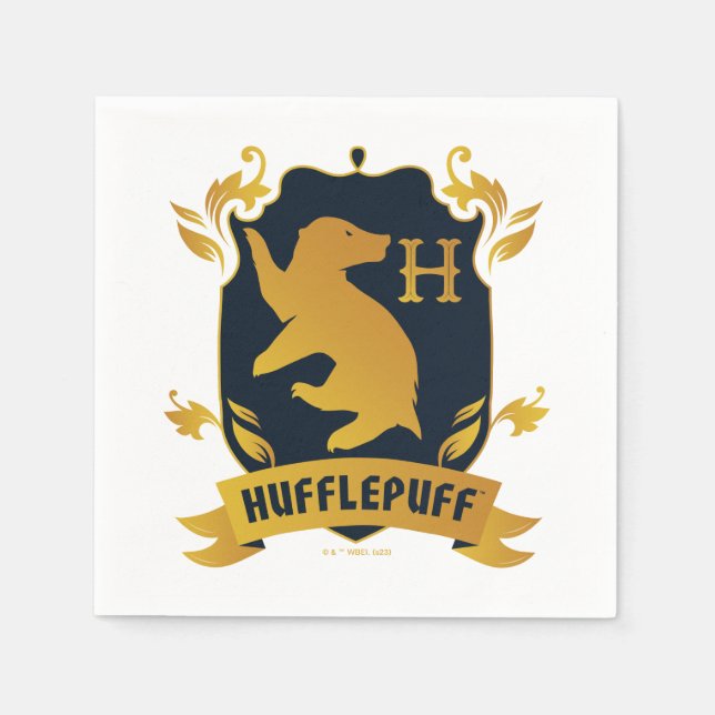 Ornate HUFFLEPUFF™ House-Vapensköld Pappersservett (Framsidan)
