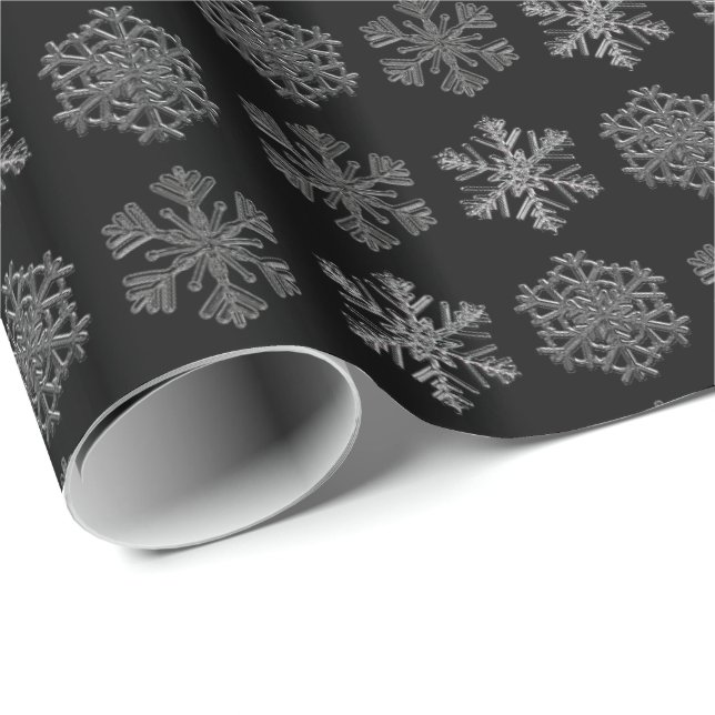 Ornate Ice Crystals Elegant Mönster Presentpapper (Rullad Hörn)