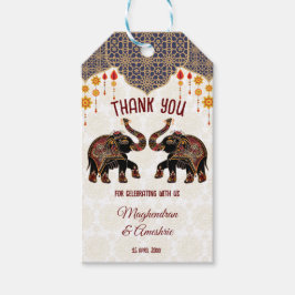Ornate Indian elefant Indian bröllop Presentetikett