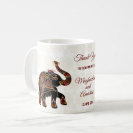 Ornate Indian elephant Indian bröllopsförmån anpas Kaffemugg