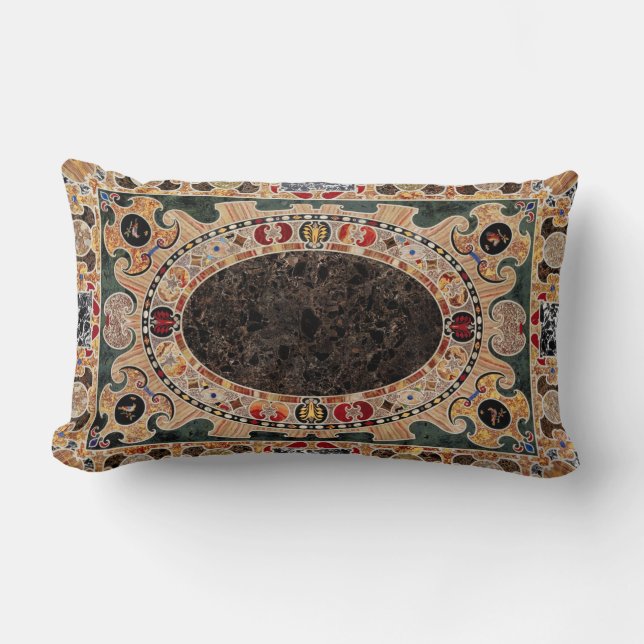 Ornate Italy Late-Renaissance Marble Mönster Lumbarkudde (Framsida)