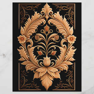 Ornate Jacobean Woodcut Scrapbook Papper