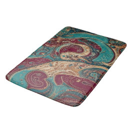 Ornate Jewel-Toned Bohemian Bath Mat Badrumsmatta