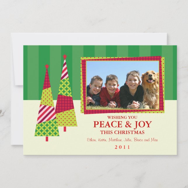 Ornate Julgran och Ram-fotokort Julkort (Framsida)