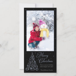 Ornate Julgran Silver Julkort