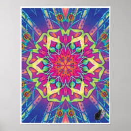 Ornate Kinetic Collage Kaleidoscope Poster