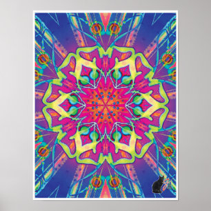 Ornate Kinetic Collage Kaleidoscope Poster