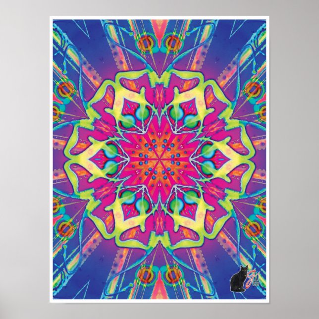 Ornate Kinetic Collage Kaleidoscope Poster (Framsidan)