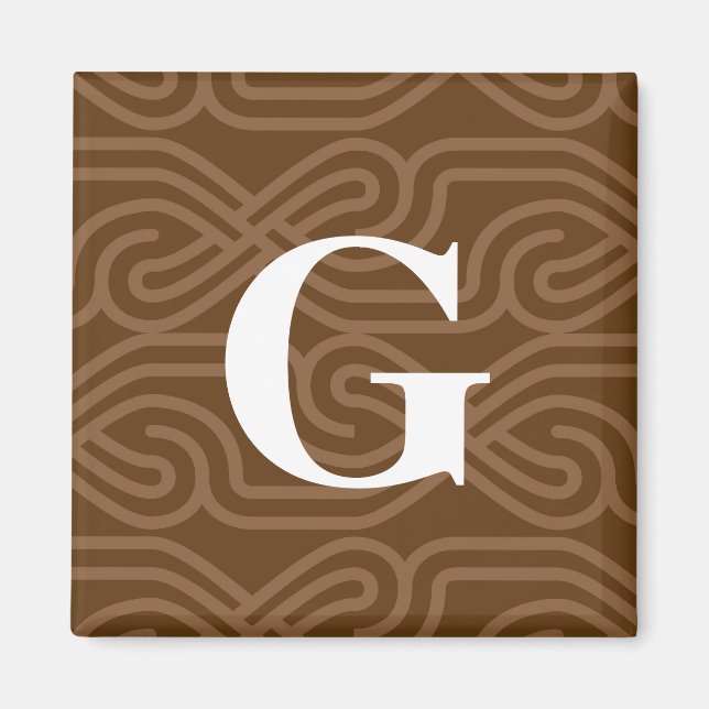 Ornate Knotwork Monogram - Brev G Magnet (Framsidan)