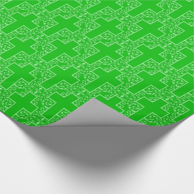 Ornate Kor-13-Grönt Presentpapper (Hörn)