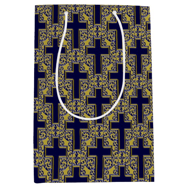 Ornate Kor-24-Blue-Guld-GIFT BAG m (Framsidan)