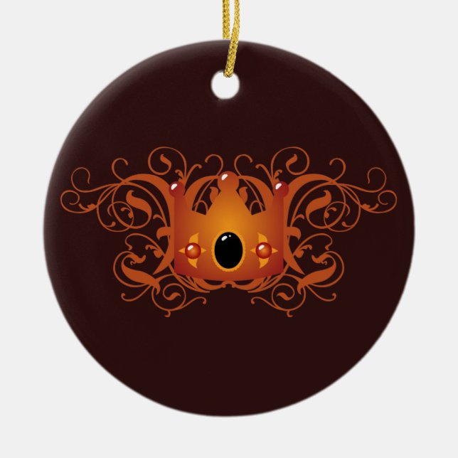 Ornate Krona Julgransprydnad Keramik (Framsidan)