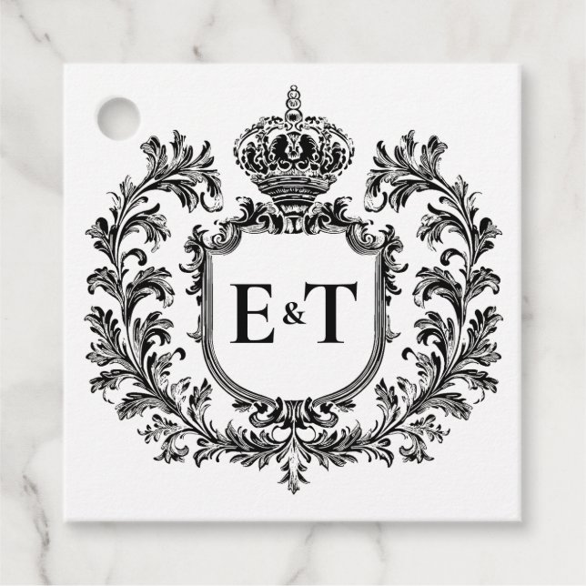 Ornate Laurel & Filigree, Bröllop Gåvor Etiketter (Framsida)