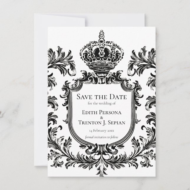 Ornate Laurel & Filigree, Bröllop Inbjudningar (Framsida)