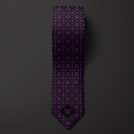 Ornate Lila & Black Arabesque Monogram Slips