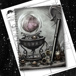Ornate Lila Crystal Boll och Witchcraft-artiklar Anteckningsbok