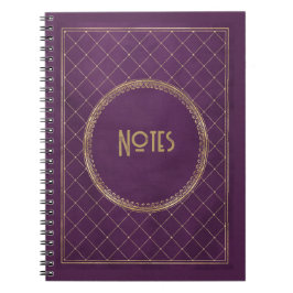 Ornate Lila och Guld Ram Notebook Anteckningsbok