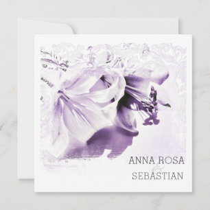*~* Ornate Lily AR12 QR PHOTO OSA Blommigt Bröllop Inbjudningar
