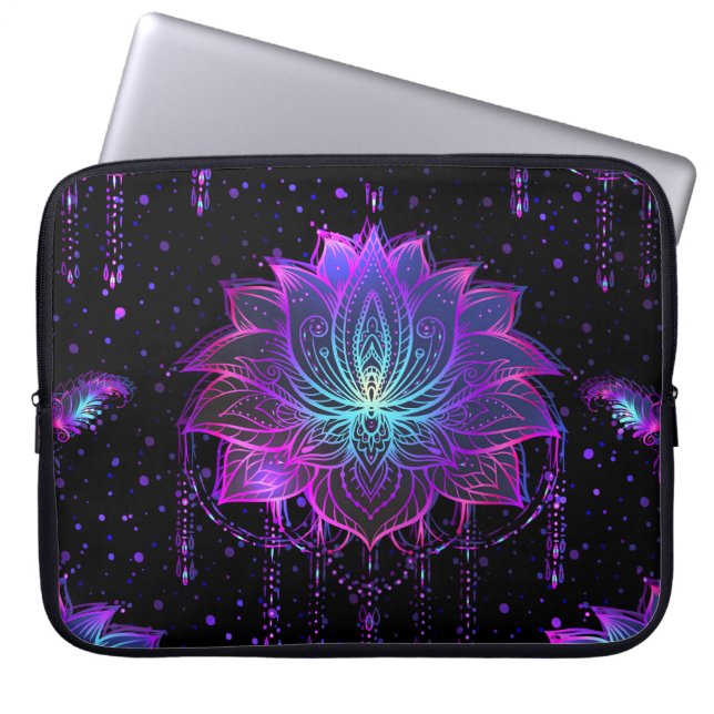 Ornate Lotus Flower Seamless Symbol Laptop Fodral (Framsidan)