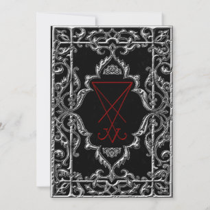 Ornate Luciferian Occult Goth bröllopsinbjudningar Inbjudningar