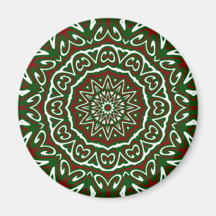 Ornate Maximalist Groovy jul Mandala Patter Magnet