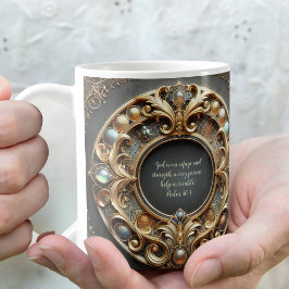 Ornate Metall och Jewels Anpassade Bible Verse Kaffemugg