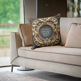 Ornate Metall och Jewels Anpassade Bible Verse Kudde