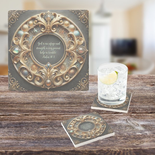 Ornate Metall och Jewels Anpassade Bible Verse Stenunderlägg (Skapare uppladdad)