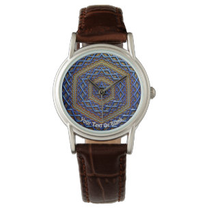 Ornate Metallic Magen David Armbandsur