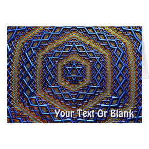 Ornate Metallic Magen David Hälsningskort