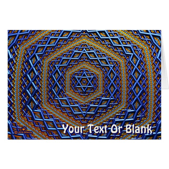 Ornate Metallic Magen David Hälsningskort (Framsidan Horizontal)