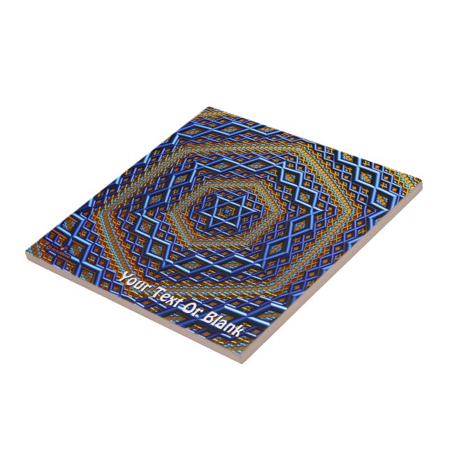 Ornate Metallic Magen David Kakelplatta (Sidan)