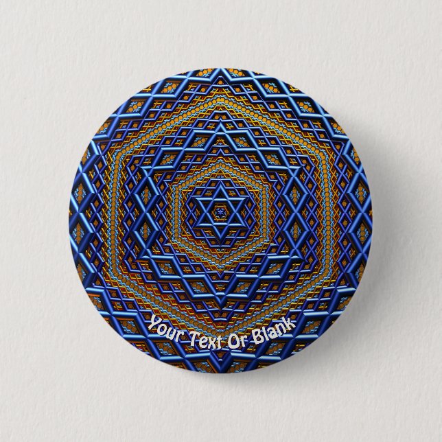 Ornate Metallic Magen David Knapp (Framsida)