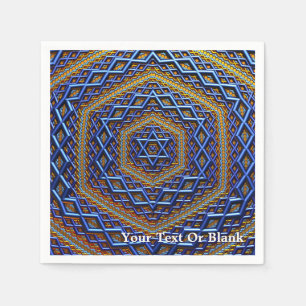 Ornate Metallic Magen David Pappersservett