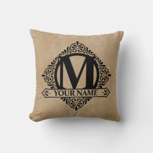 Ornate Monogram Design Dekorativ kudde