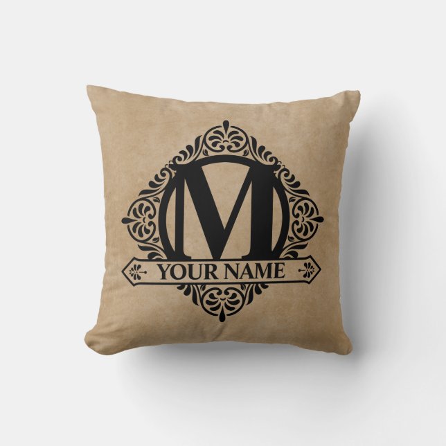 Ornate Monogram Design Dekorativ kudde (Framsida)