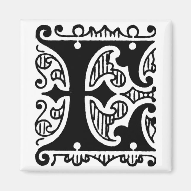 Ornate Monogram 'E' - Magnet (Framsidan)