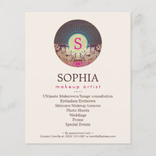 Ornate Monogram Makeup Artist och Hair Stylist Flygblad