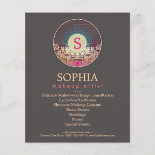 Ornate Monogram Makeup Artist och Stylist Menu Flygblad