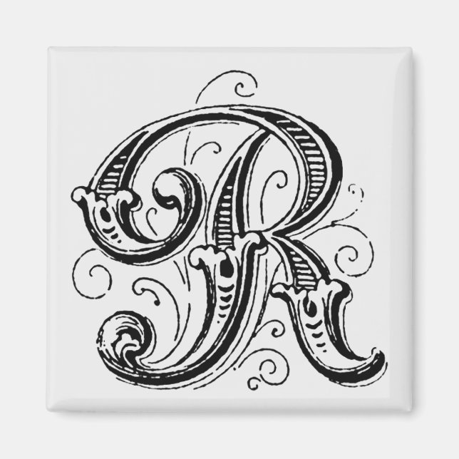 Ornate Monogram 'R' - Magnet (Framsidan)
