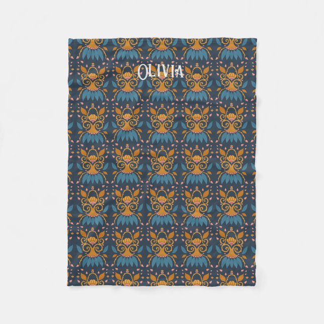 Ornate mönster Medieval stil Fleecefilt (Framsidan)