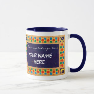 Ornate Mönster Namn-specifik Ringer Mugg