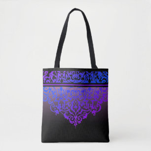 Ornate Mönster Orchid Rosa Ombre Tote Bag Tygkasse