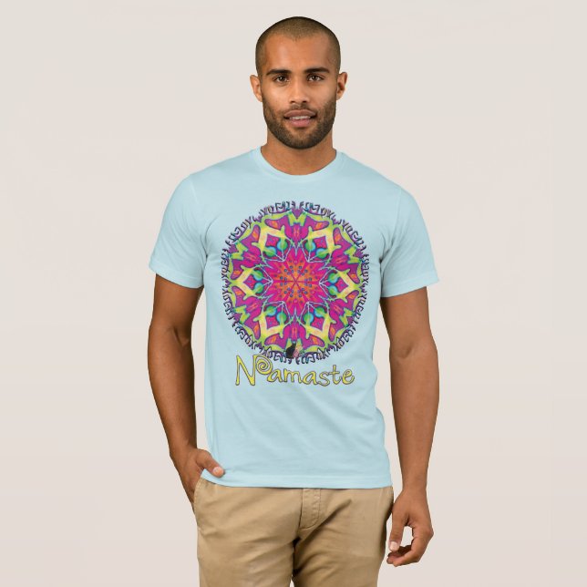 Ornate Namaste Kaleidoscope T-shirt (Hel framsida)