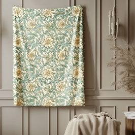 Ornate Nature-Inspired Morris Stil pastel färg Fleecefilt