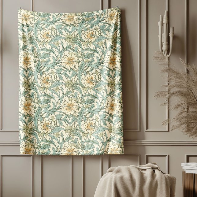 Ornate Nature-Inspired Morris Stil pastel färg Fleecefilt (Ornate Nature-Inspired Morris Style pastel colors Fleece Blanket)