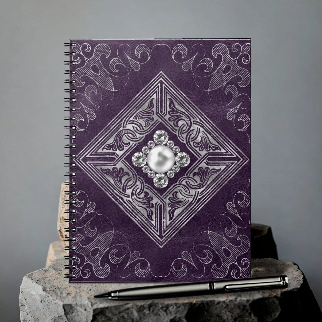 Ornate opulence | Lila och Silver judisk romer Anteckningsbok (Skapare uppladdad)
