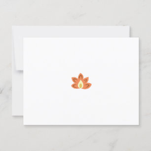 Ornate, orange, blommliknande design med central, vykort
