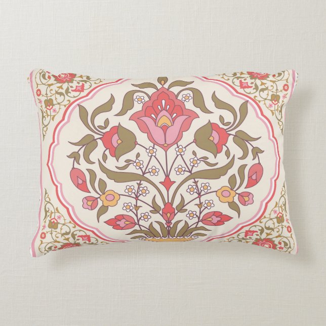 Ornate Oriental: Blommigtens Snyggt Design. Prydnadskudde (Framsidan)