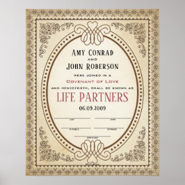 Ornate Oval Gräns Ram Bröllop Poster